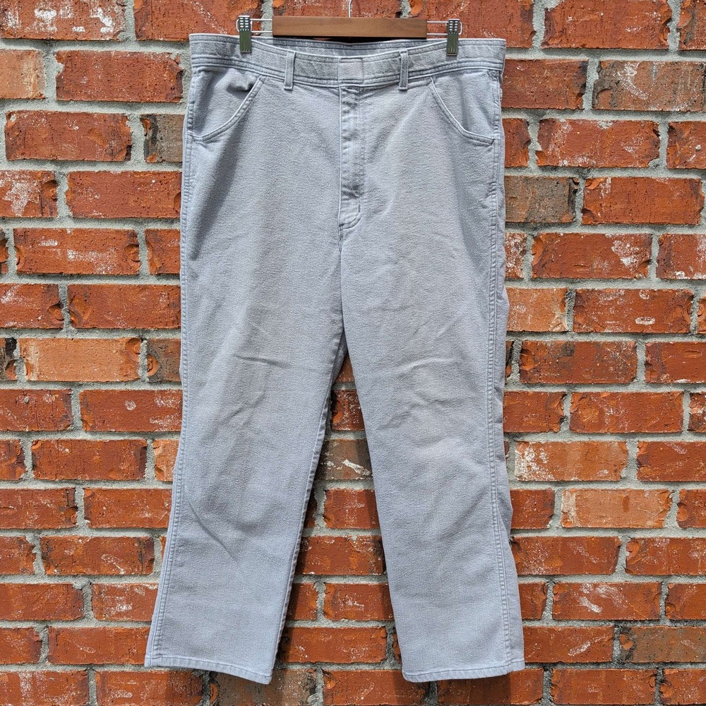Sports Straight Leg Pants Mens 40x30 Gray Vintage Made in USA Cotton Blend